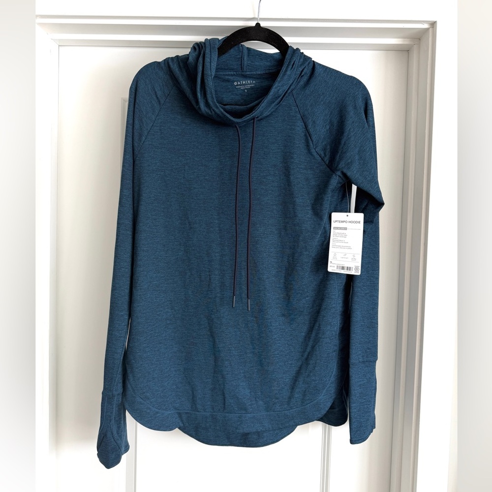 NWT Athleta Blue Long Sleeve Hoodie Small